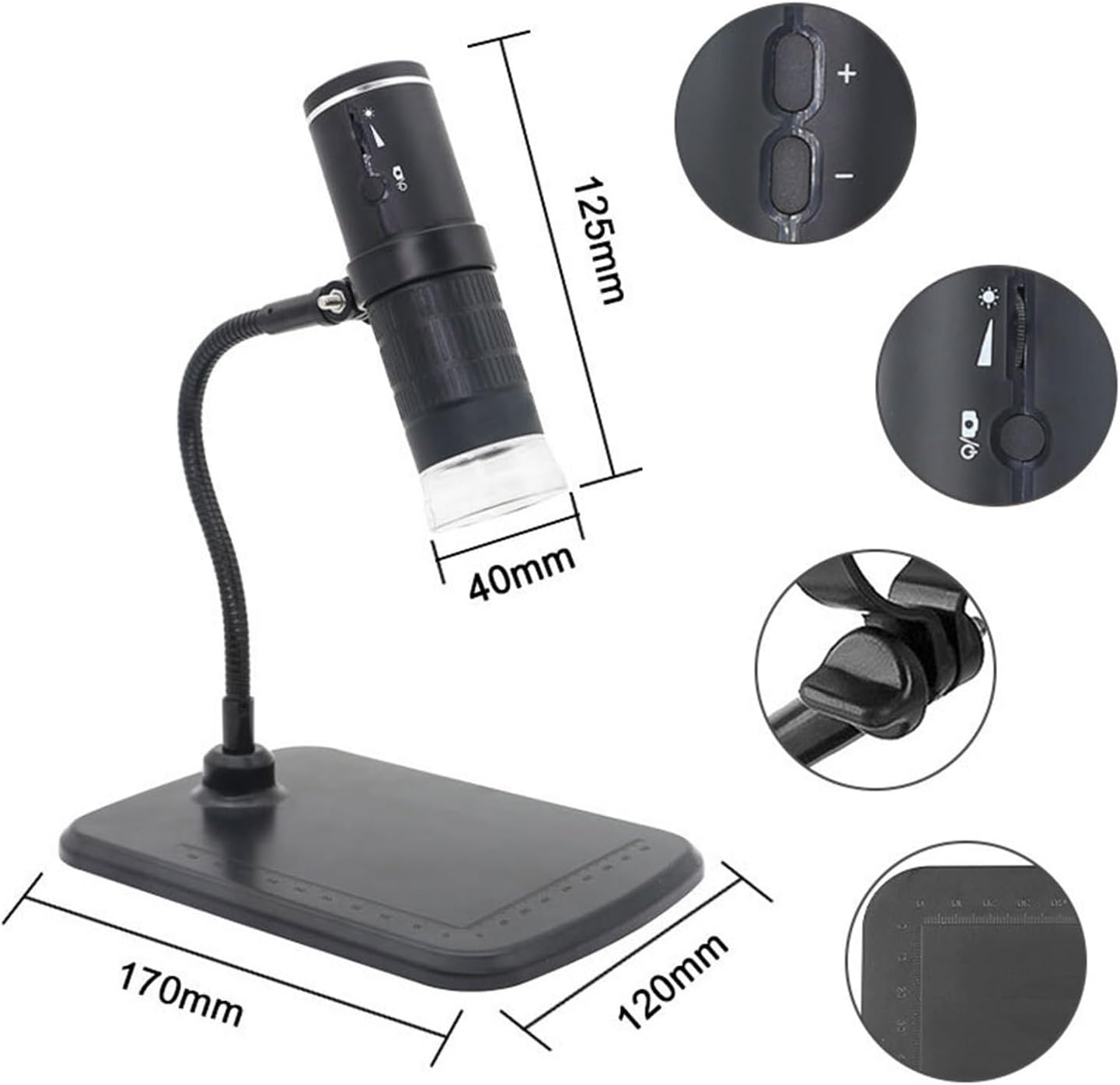 Microscope numérique 8 LED zoom jusquà 1000X