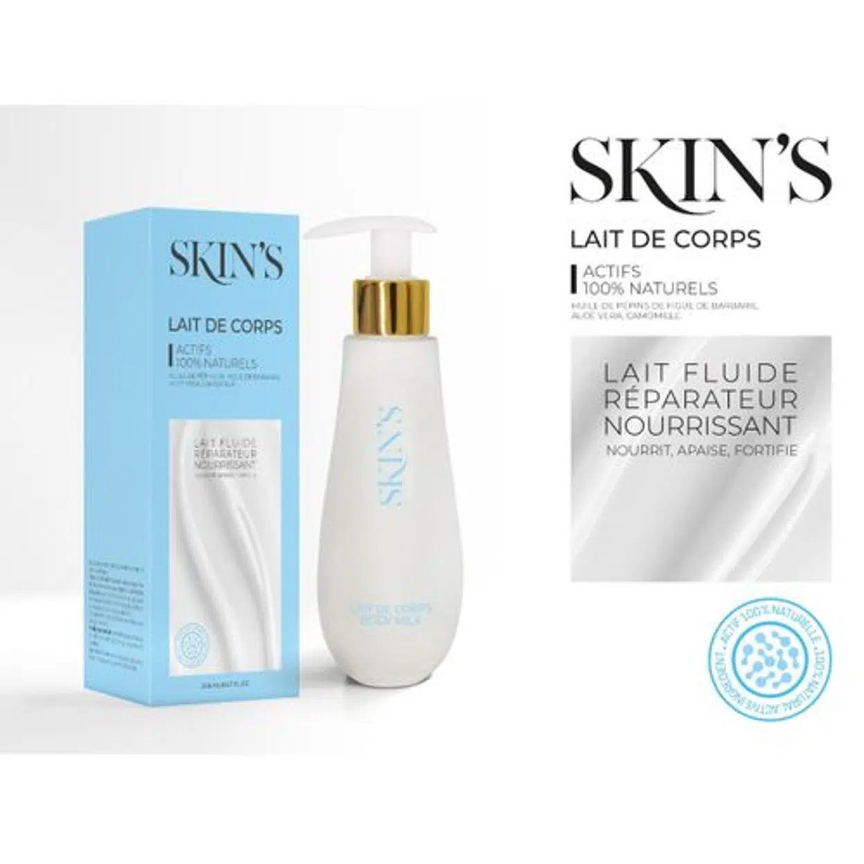 Lait de Corps Réparateur et Nourrissant SKINS - 200 ml