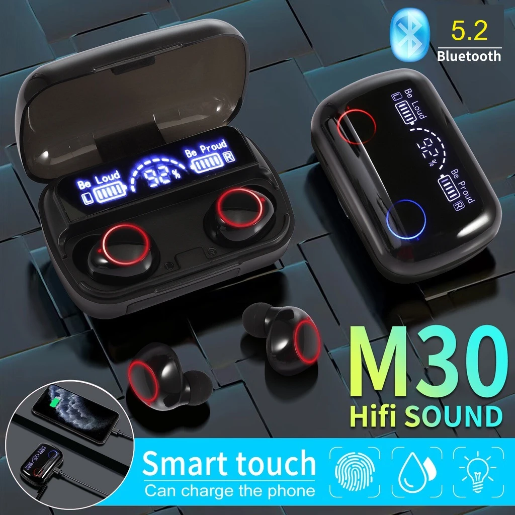 Écouteurs Bluetooth M30 TWS Noir