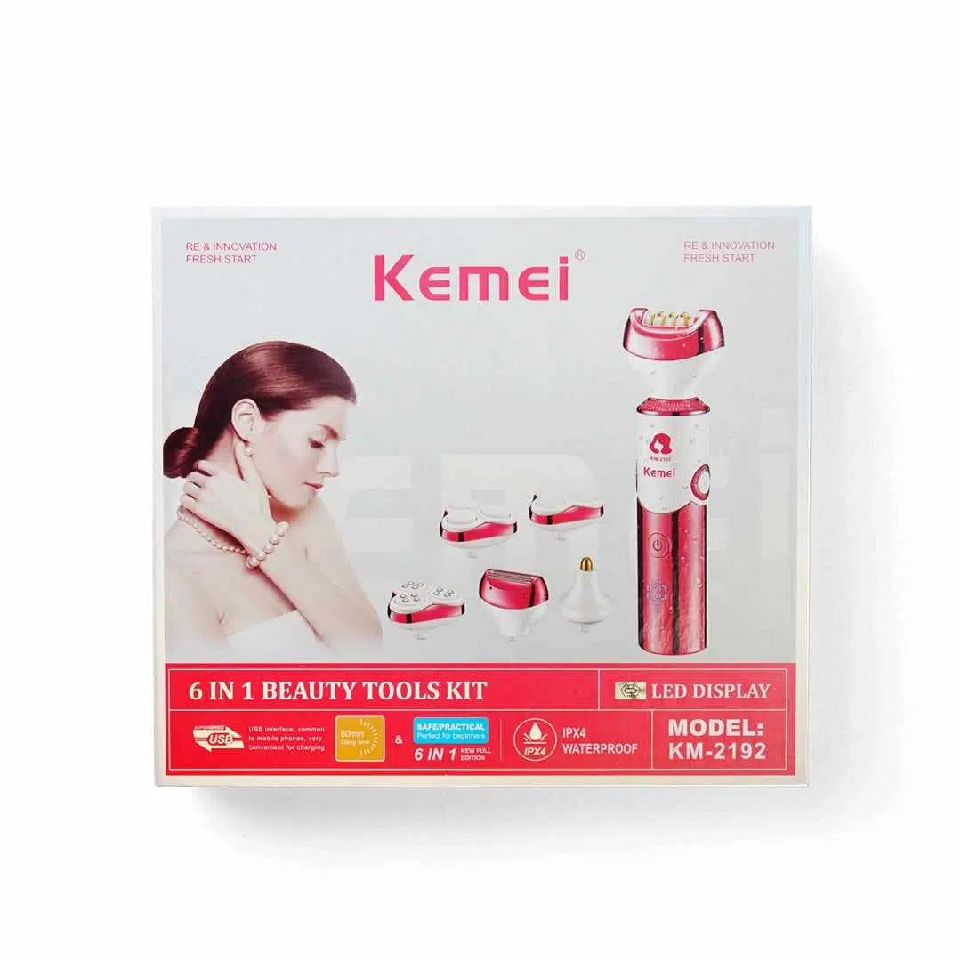 Épilateur électrique rechargeable 6 en 1 pour femme - Kemei - KM-2192