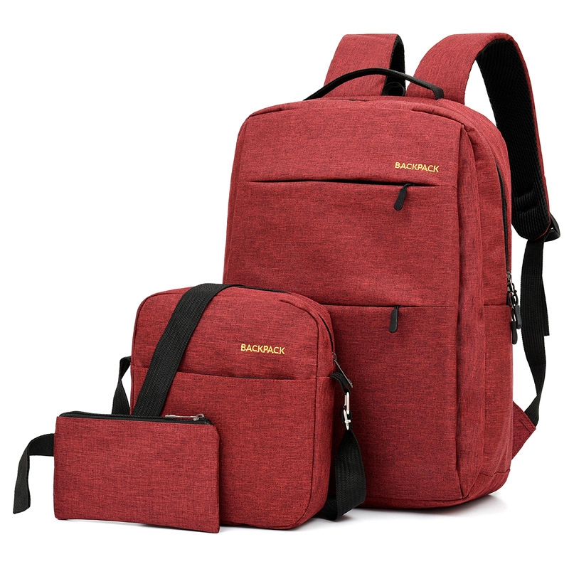 Set 3 pcs Sac a dos + USB laptop Backpack