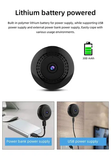 Mini Caméra 360 Degrés Wifi IP 1080P HD Sans Fil Vision Nocturne