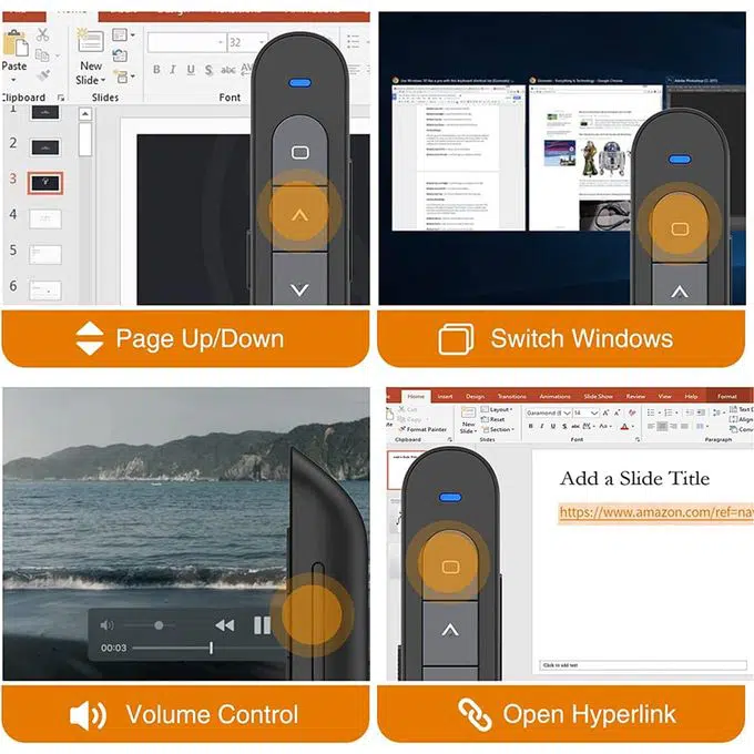 Présentateur USB sans fil - rouge - pointeur laser