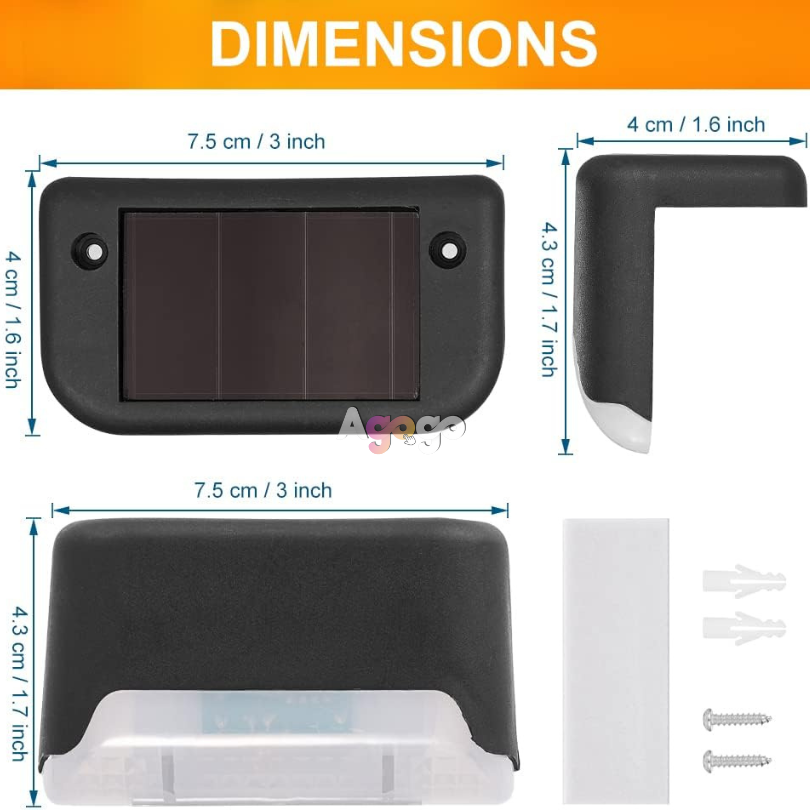 Pack 4 Lampe solaire à LED pour marche et escalier