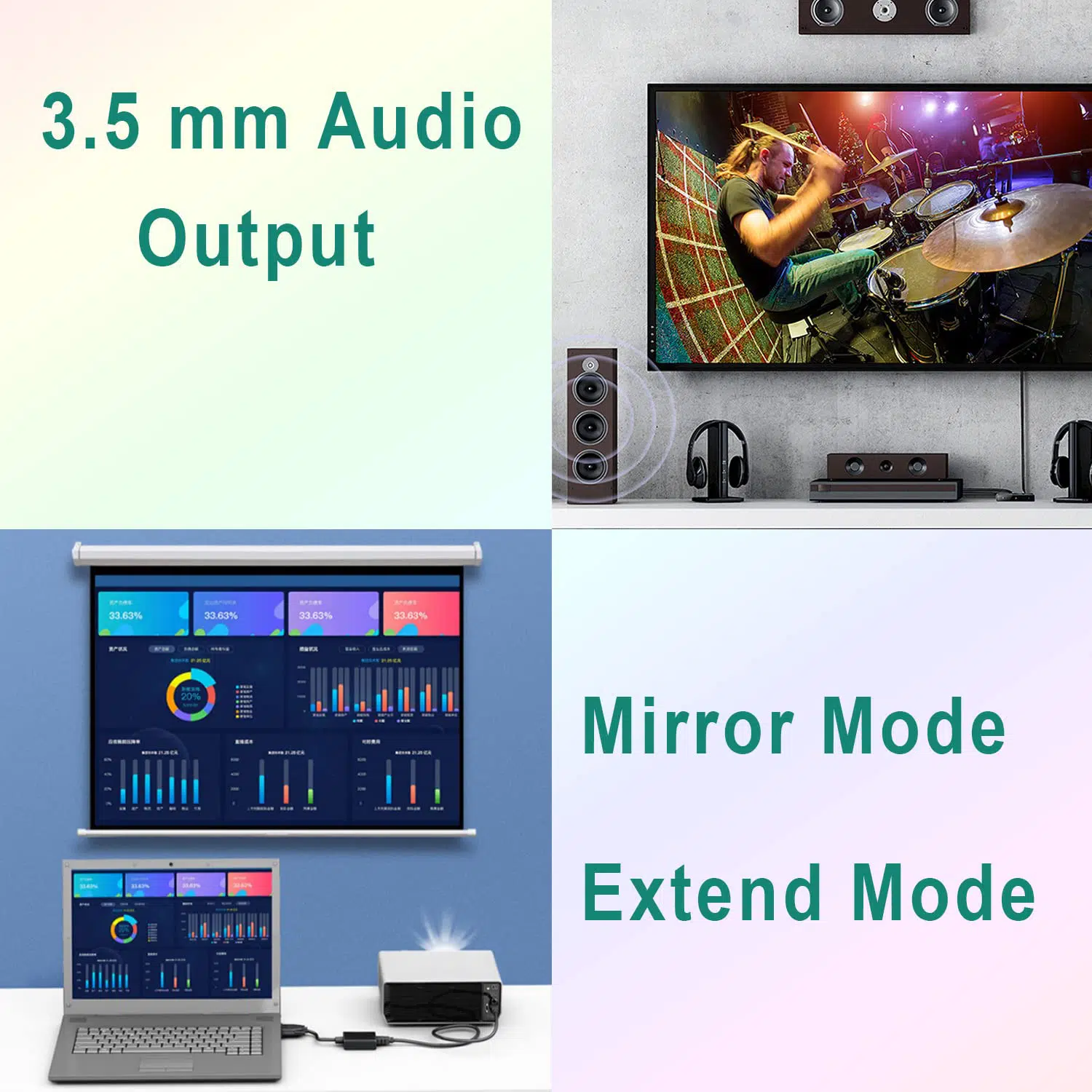 Adaptateur Vga Vers Hdmi Avec audio - Noir
