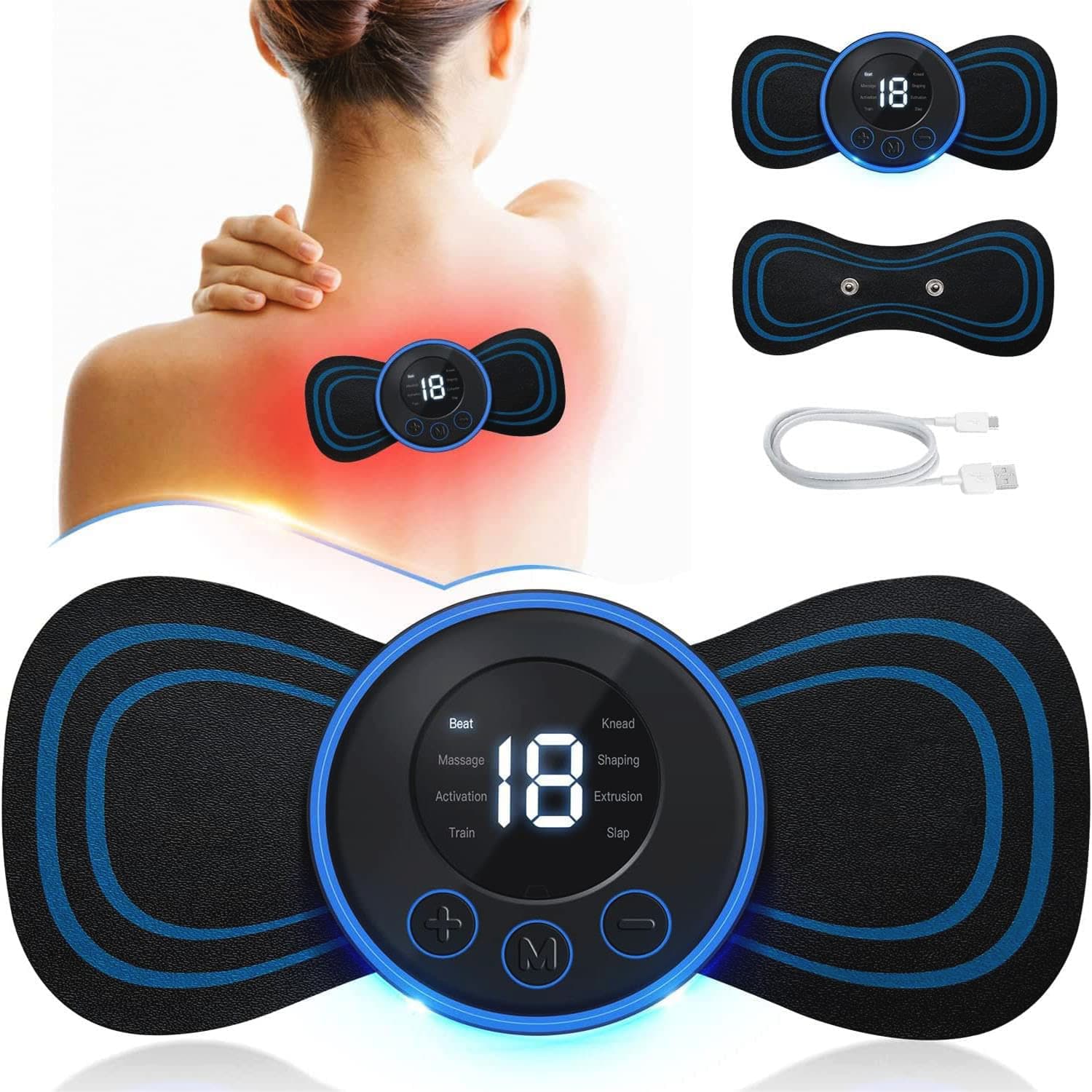 Mini Masseur Electrique Portable avec 8 modes de massages.
