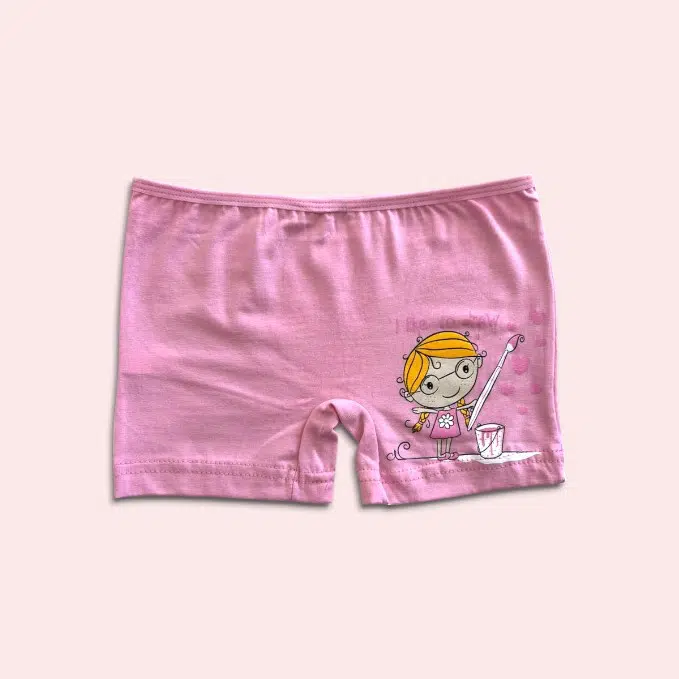 PACK 6 SLIPS SHORT FILLETTES COTON AVEC MOTIF