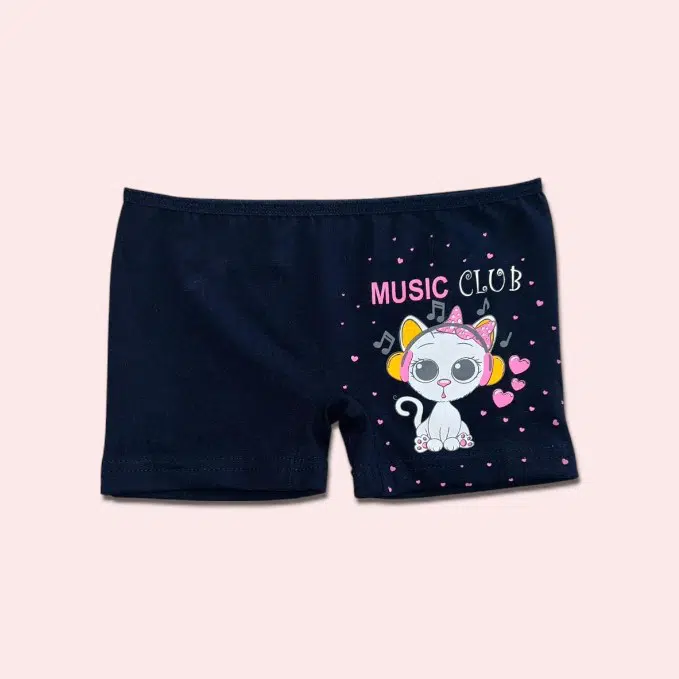PACK 6 SLIPS SHORT FILLETTES COTON AVEC MOTIF