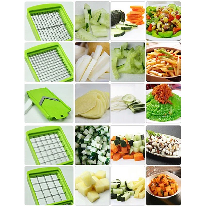 Hachoir à Légumes 14 en 1 + Cadeaux (éplucheur de peau de poisson)