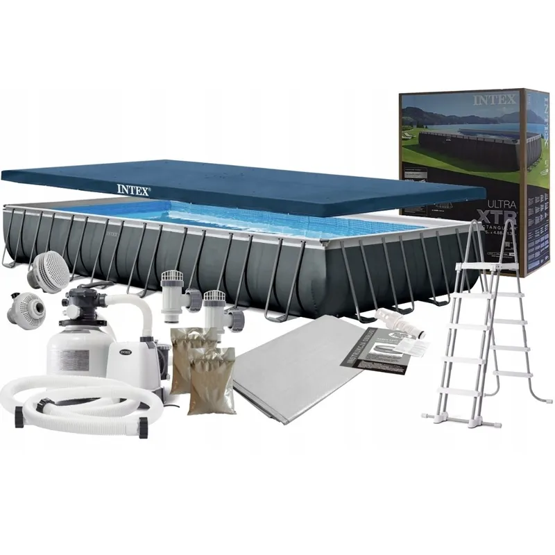 Piscine Intex rectangulaire Tubulaire Ultra XTR 9.75×4.8×1.32m INTEX 26374GN