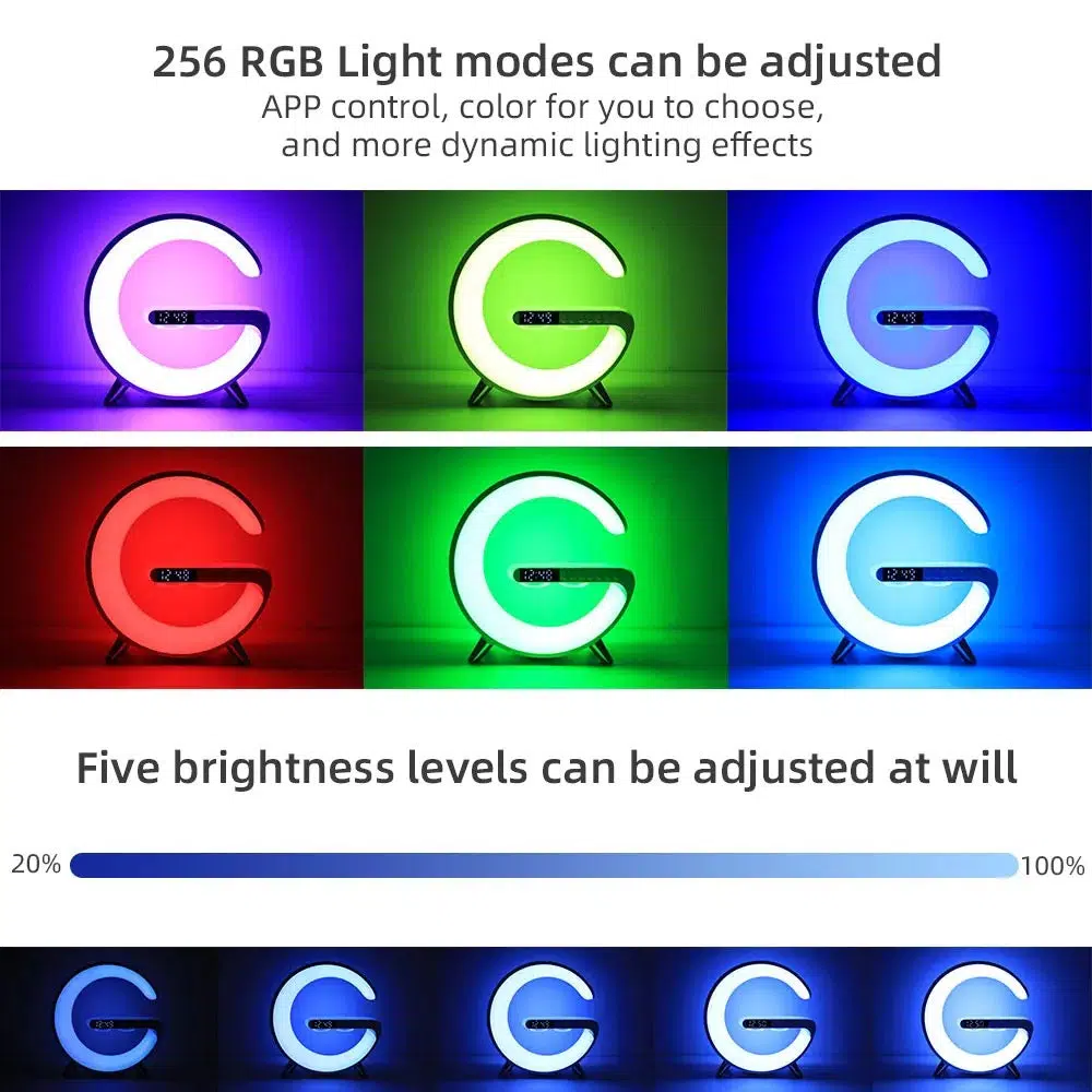 Lampe LED - haut-parleur Bluetooth - chargeur sans fil