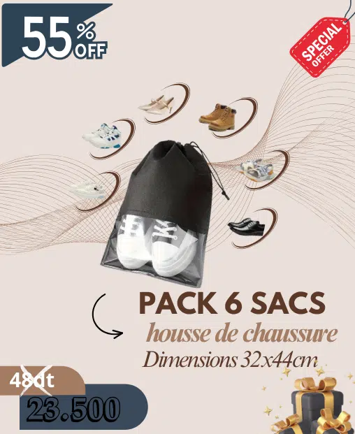 Pack 6 pieces housse de chaussure