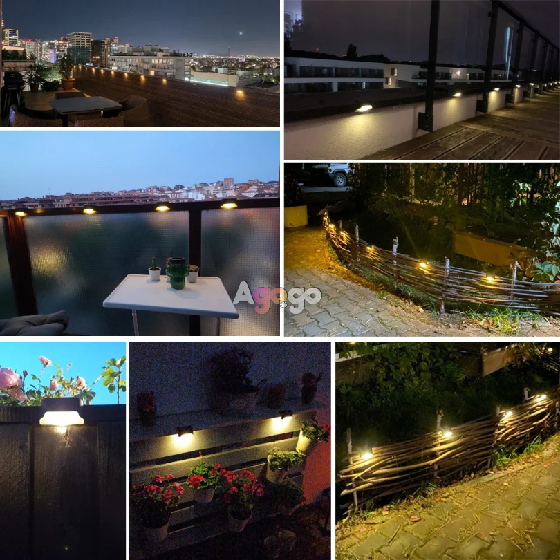 Pack 4 Lampe solaire à LED pour marche et escalier