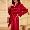 Robe de Nuit en Satin à Col V pour Femme