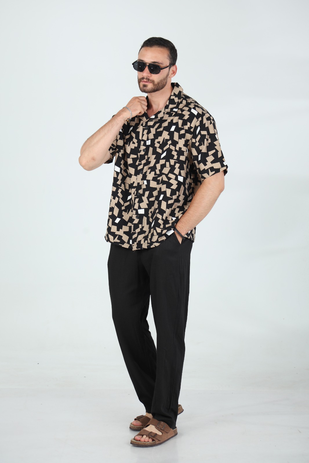 Chemise Mosaic noir
