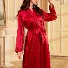 Robe de Nuit en Satin à Col V pour Femme