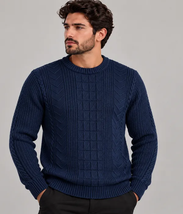 Pull Rond Carreaux