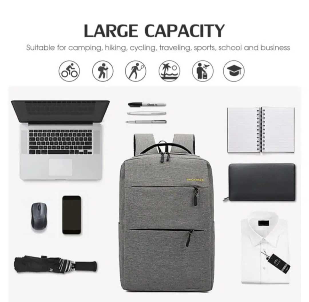 Pack 3 piéces Sac à dos + USB laptop Backpack