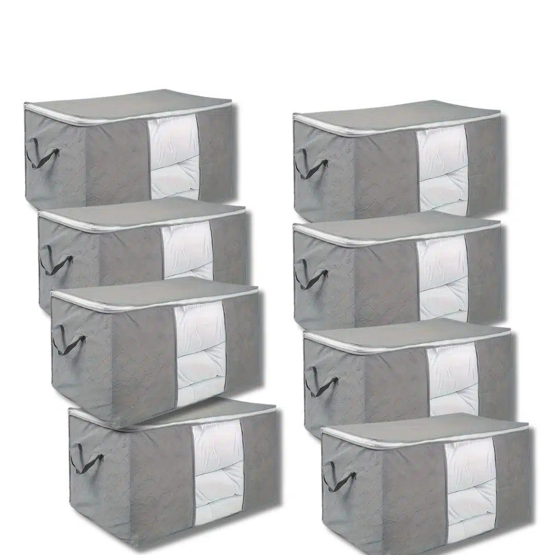 Pack de 8 Sacs de Rangement Vêtements et Couettes – 50 x 40 x 40 cm