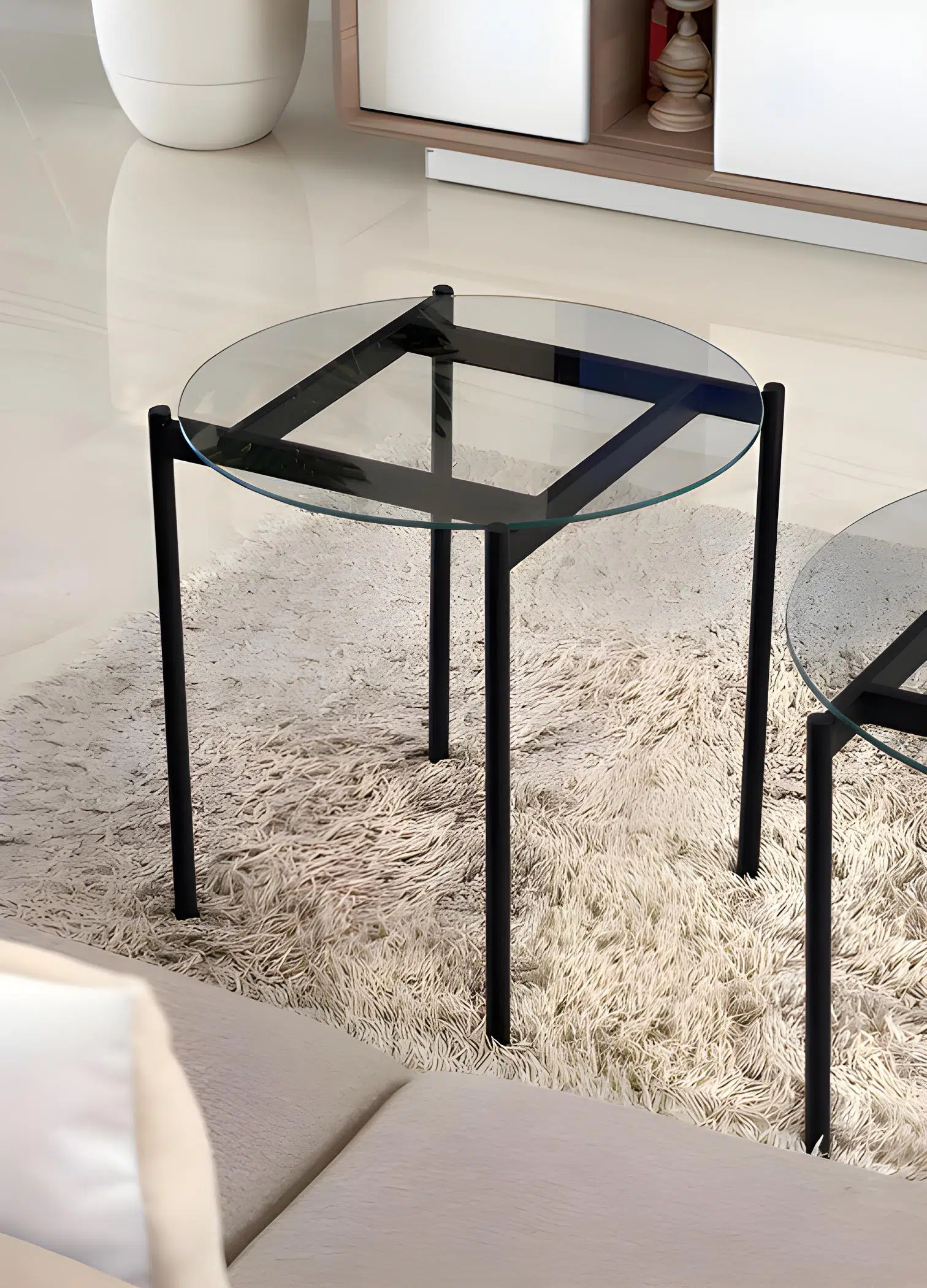 Table d’appoint Oscar PM – Verre & metal