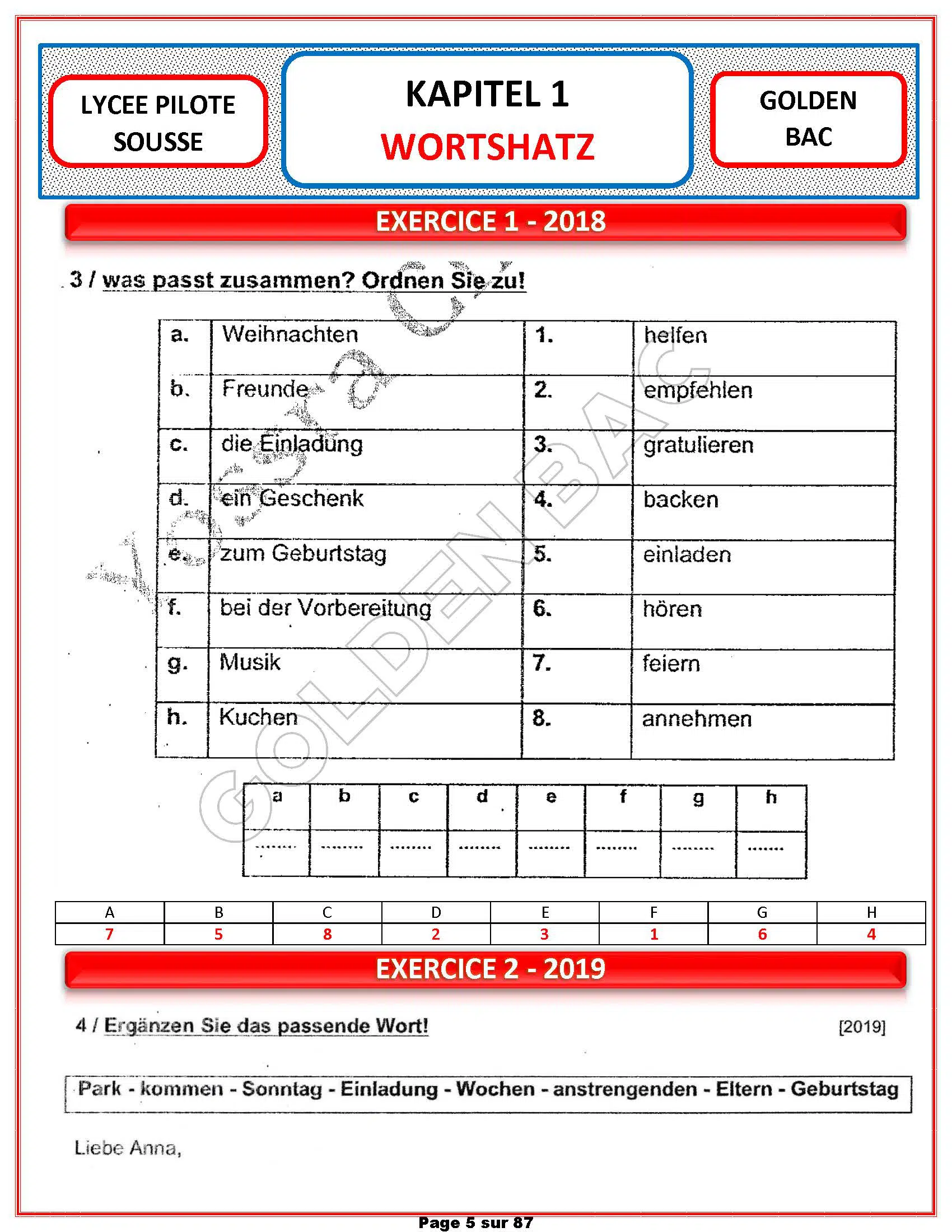 ALLEMAND- TOUTE LANNEE - BAC 2025