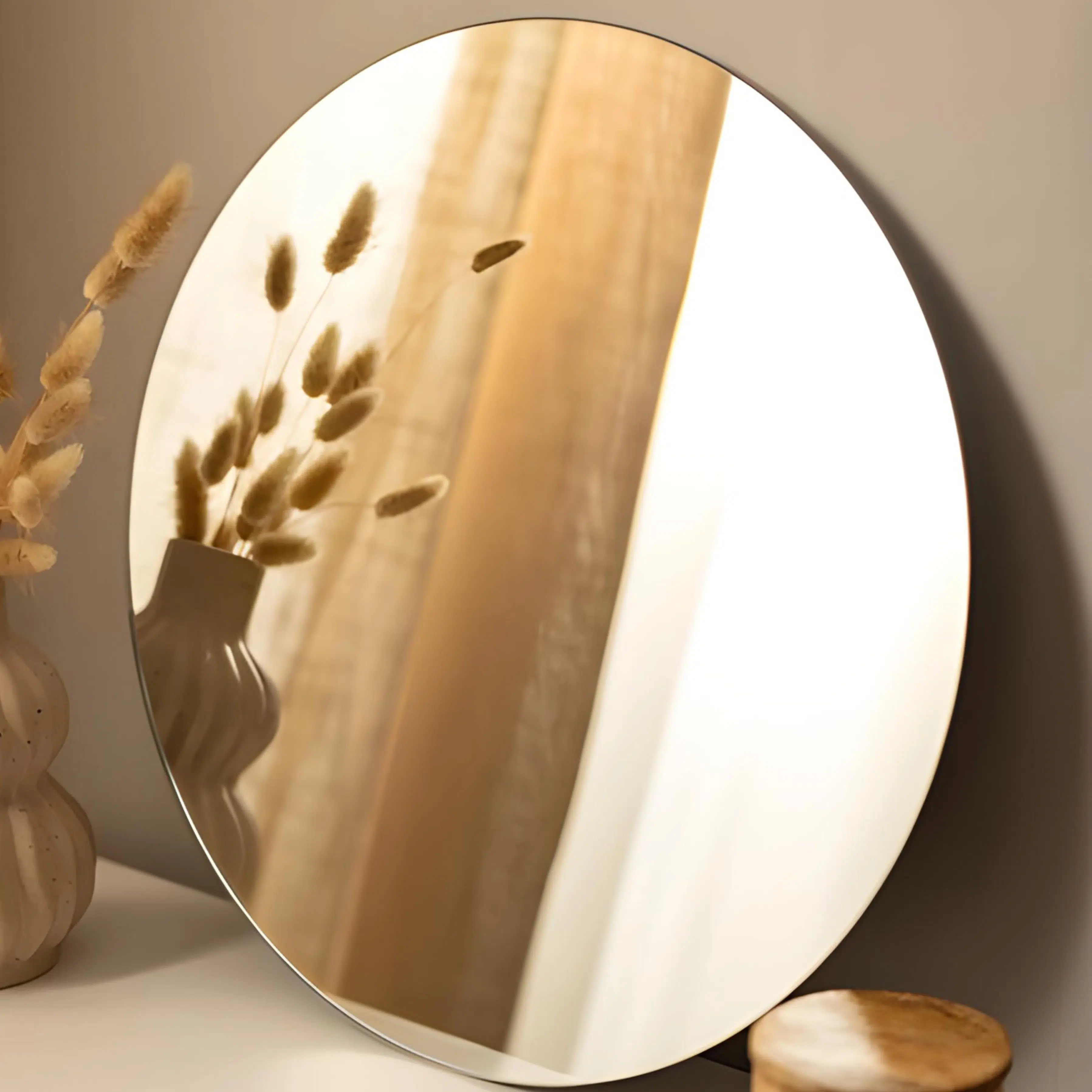 Miroir Rond Sans Cadre – Diamètre 80 cm