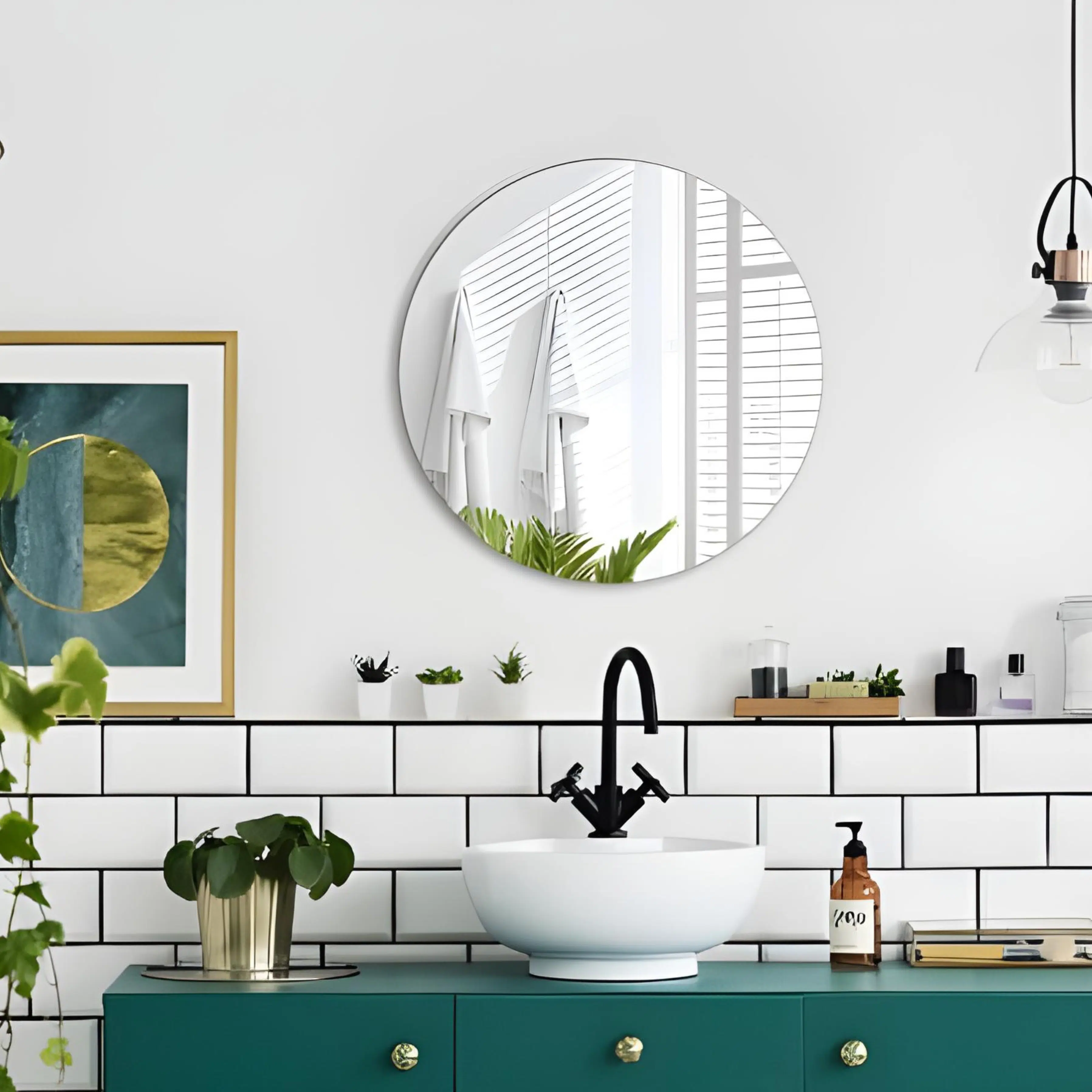 Miroir Rond Sans Cadre – Diamètre 80 cm