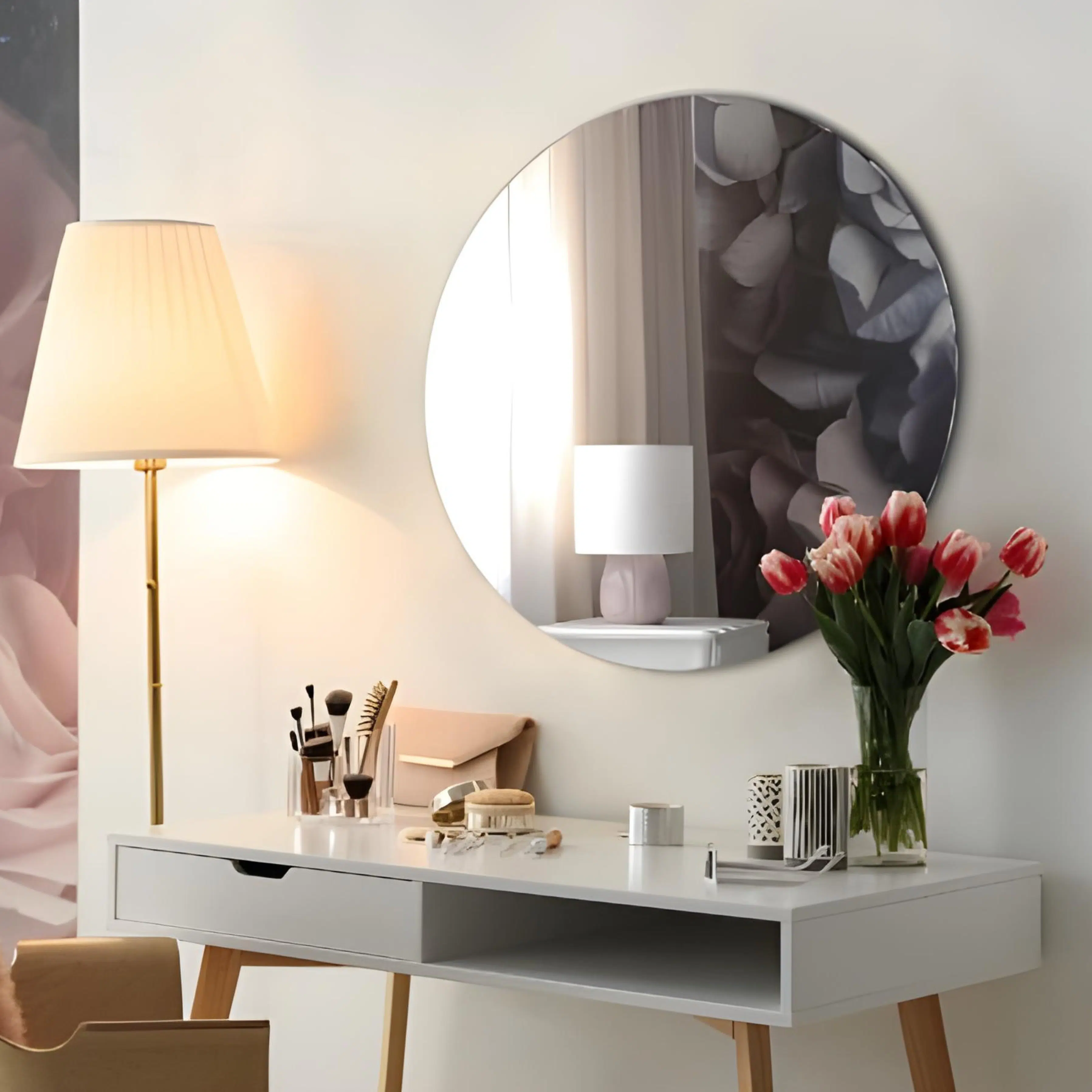 Miroir Rond Sans Cadre – Diamètre 80 cm