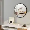 Miroir Rond Ø50 cm avec Cadre en MDF Noir
