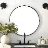 Miroir Rond Design – Ø80 cm, Cadre Aluminium Noir