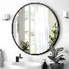 Miroir Rond Design – Ø80 cm, Cadre Aluminium Noir