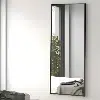 Miroir Rectangulaire Pleine Hauteur – Cadre en Metal Noir