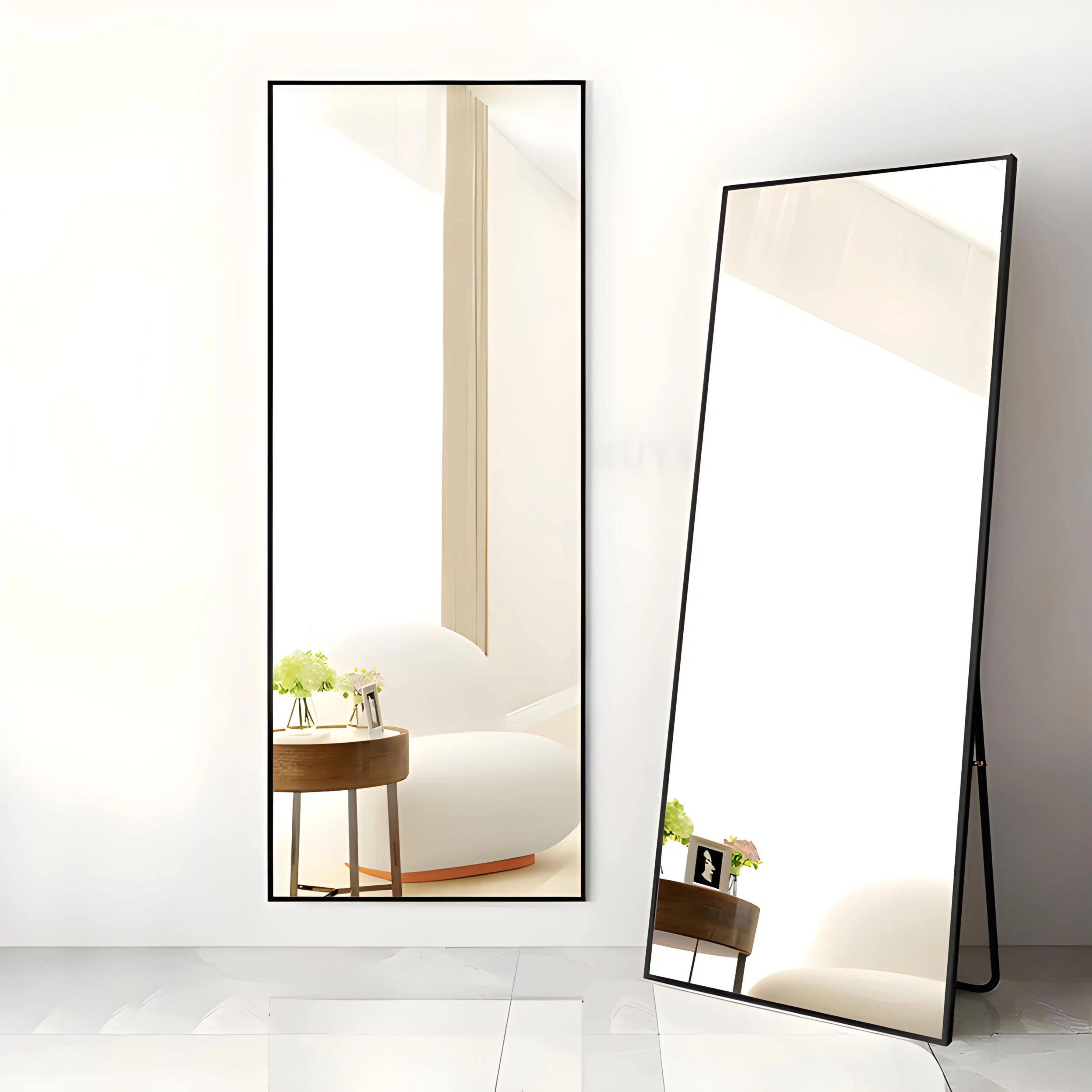 Miroir Rectangulaire Pleine Hauteur – Cadre en Metal Noir