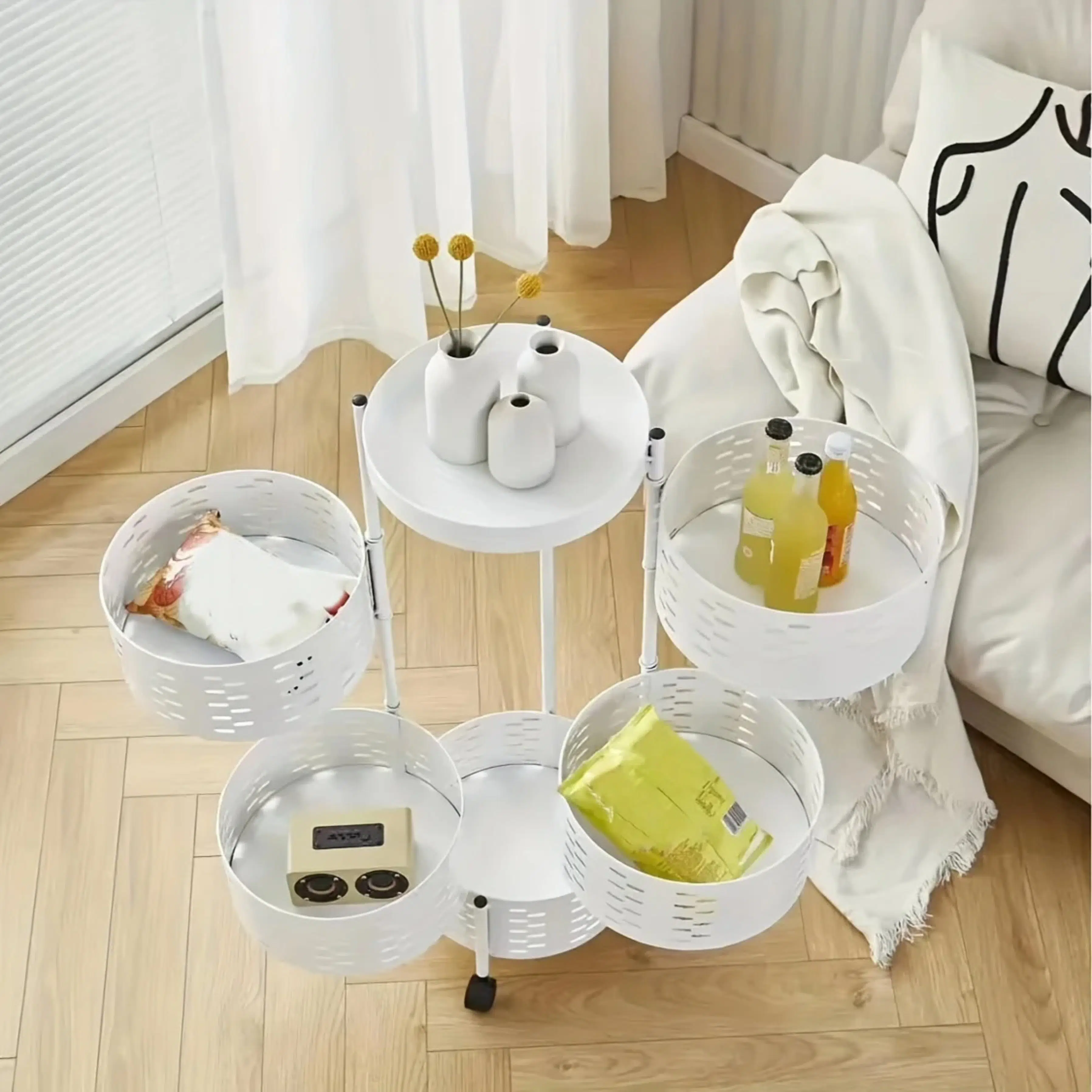 Porte Legumes Blanc a 5 Paniers Multi Usages