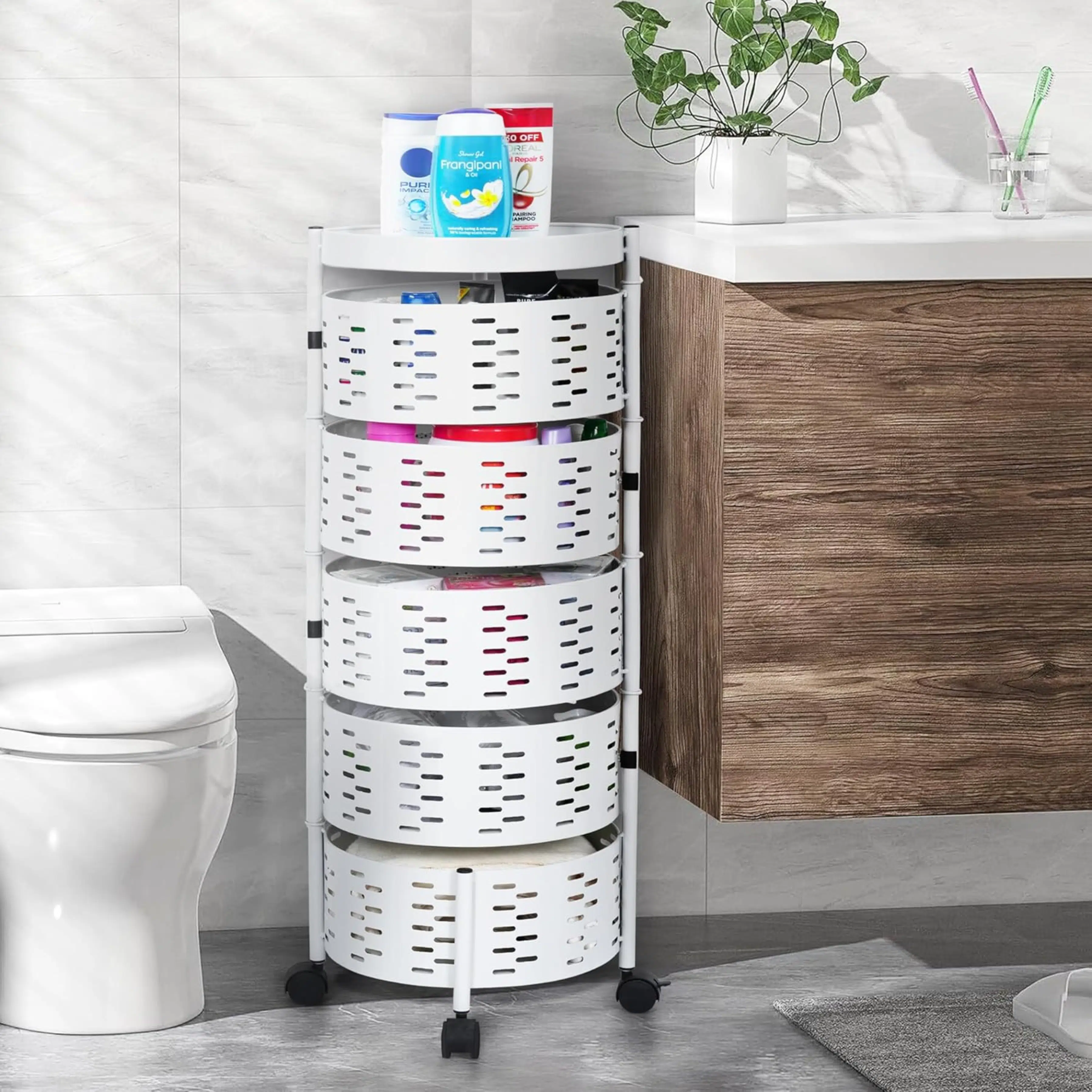 Porte Legumes Blanc a 5 Paniers Multi Usages