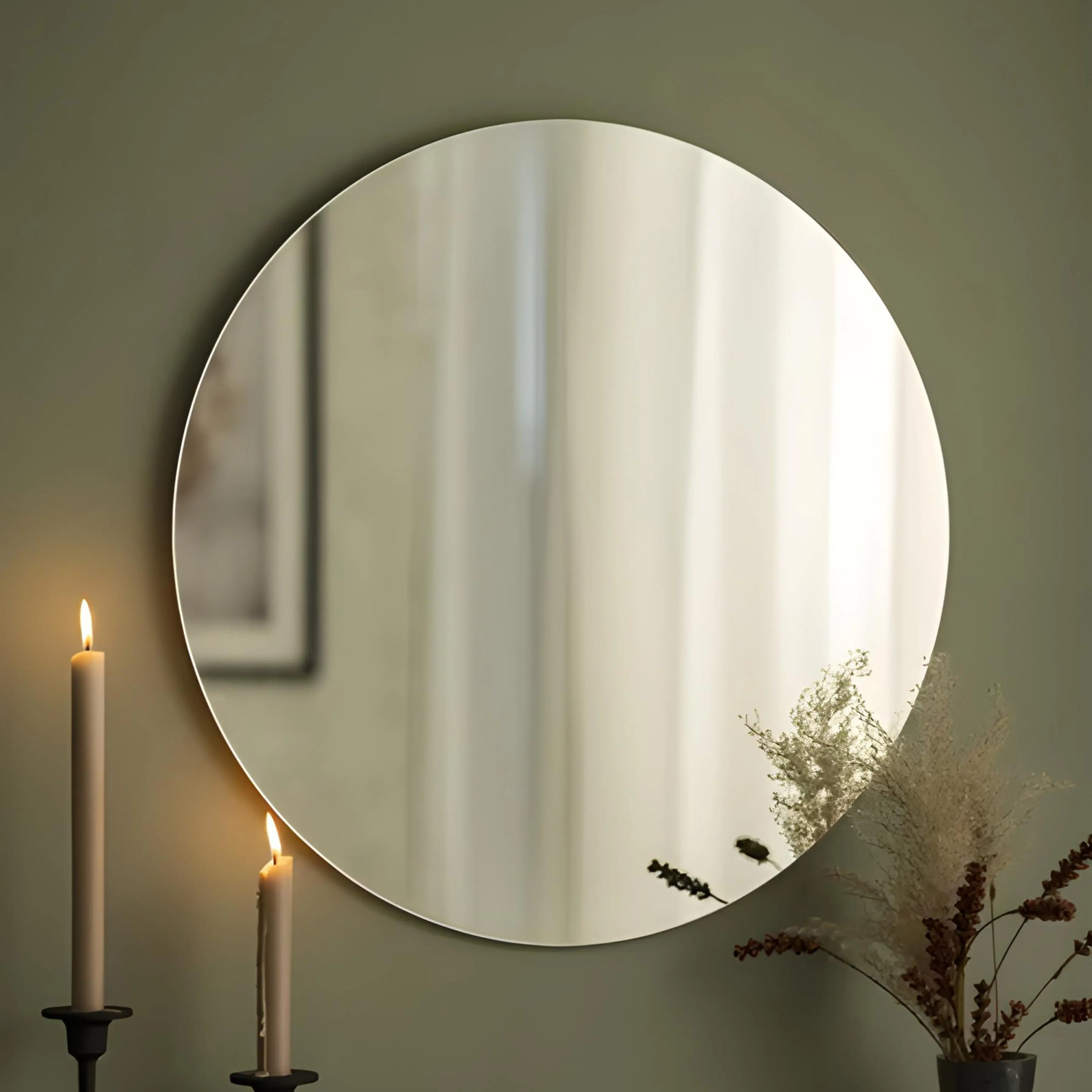 Miroir Rond Sans Cadre – Diamètre 60 cm