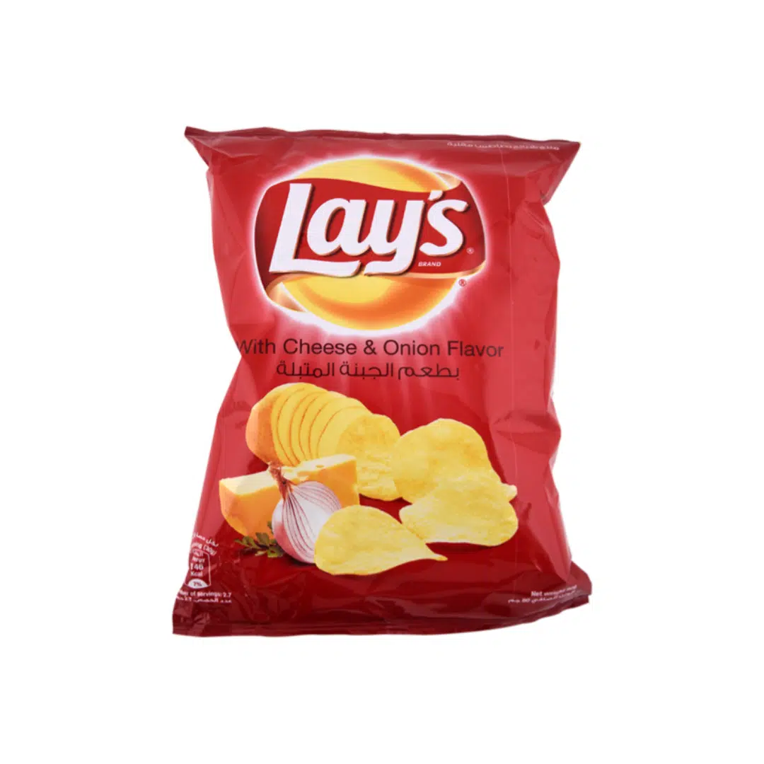 CHIPS CHEESE ET ONION 80 GR LAYS
