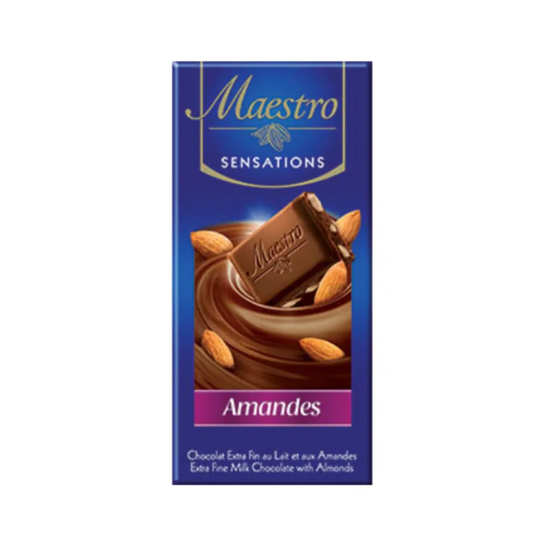 CHOCOLAT MAESTRO LAIT AMANDE 90 GR