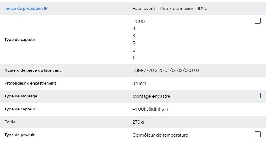 Régulateur de température 24V 72x72mm ESM-7720