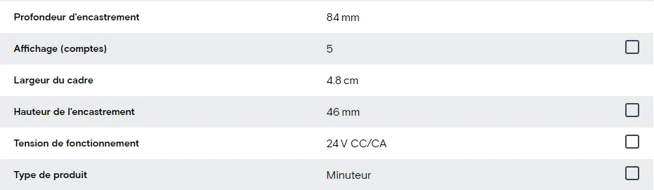 COMPTEUR HORAIRE 24V 48x 48mm