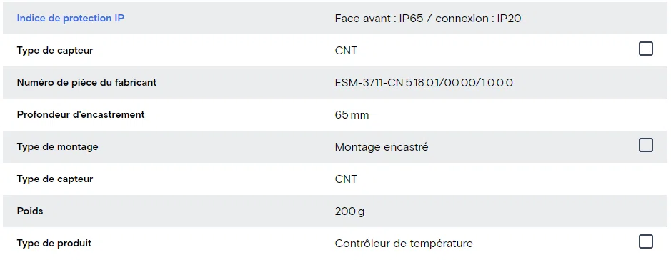 Régulateur de température 220V 77x35mm ESM-3711