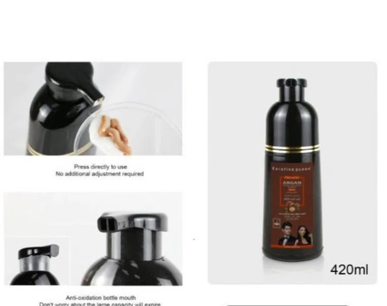 Shampooing Colorant Naturel Noir - À L’Huile D’Argan - 420ML (ORIGNAL )