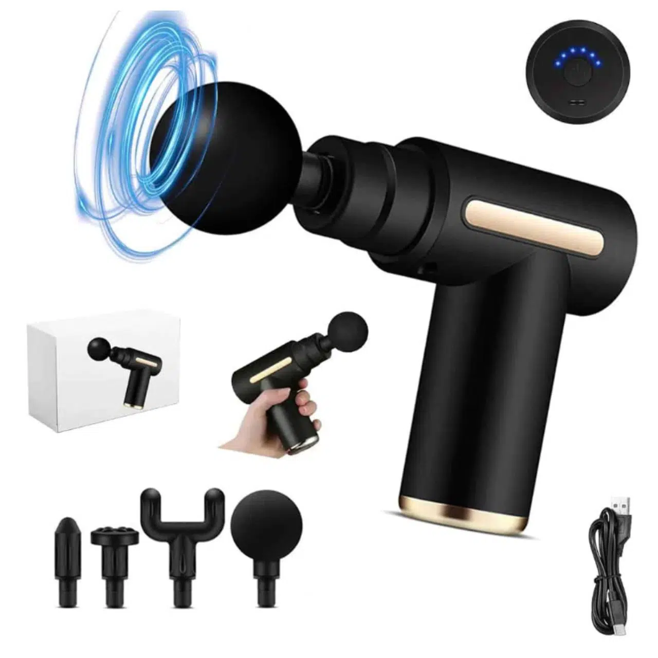 Pistolet de Massage Gun جهاز مساج وتدليك العضلات بحجم صغير محمول بـ 6 سرعات