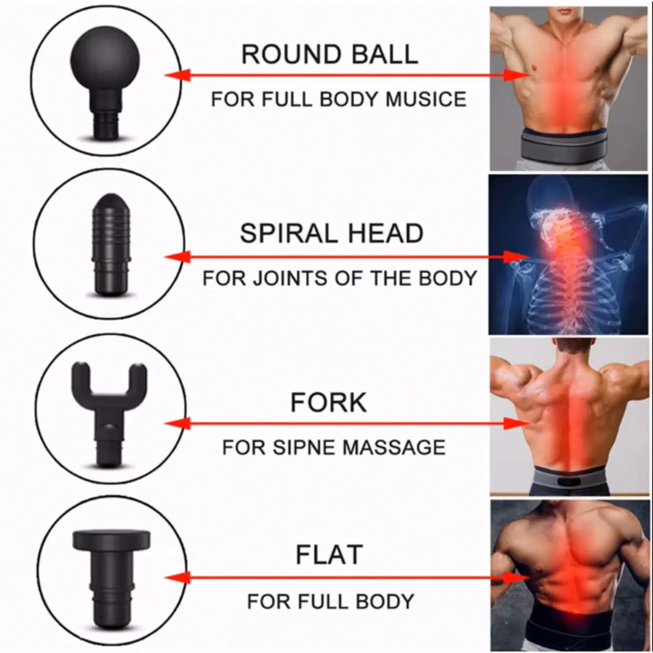 Pistolet de Massage Gun جهاز مساج وتدليك العضلات بحجم صغير محمول بـ 6 سرعات