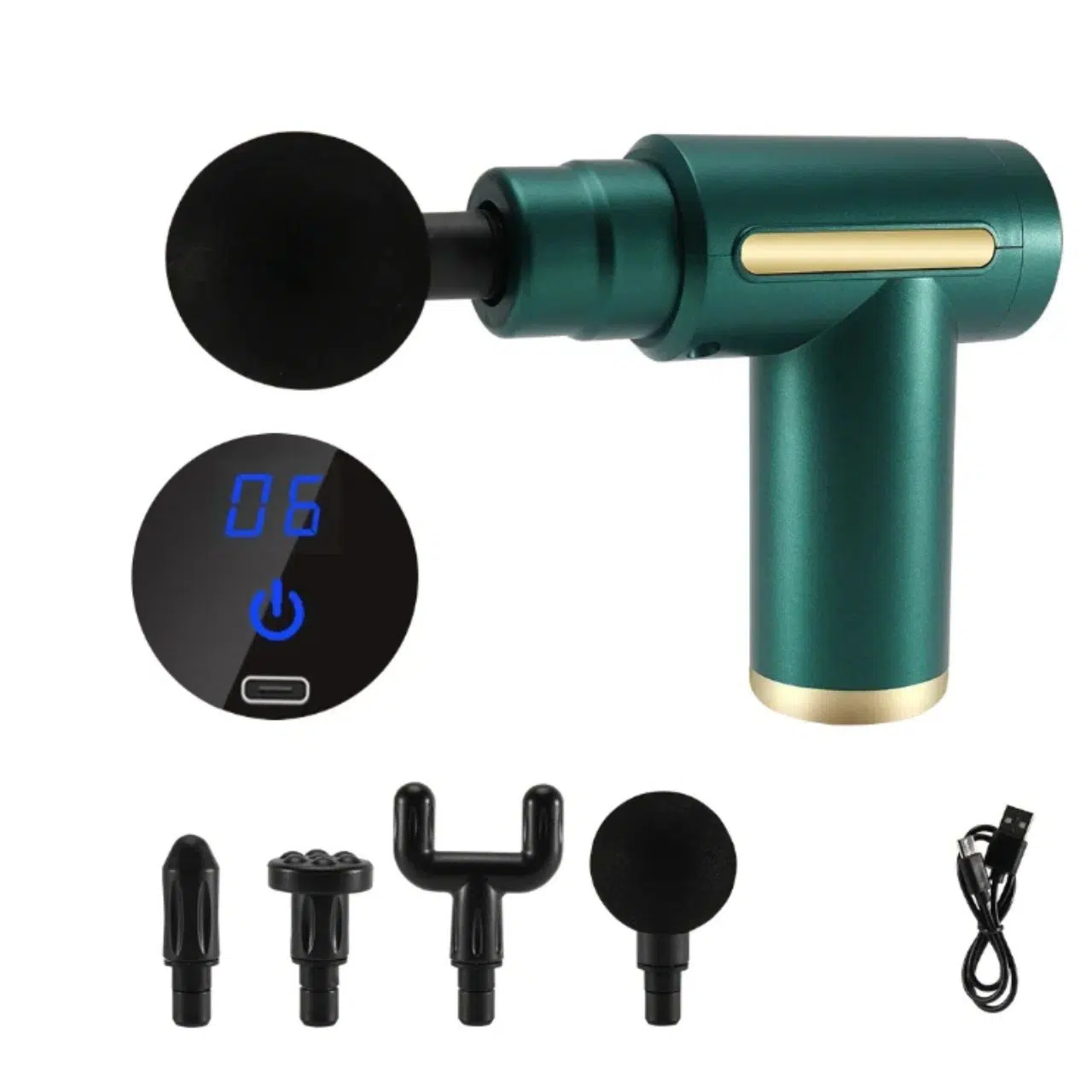 Pistolet de Massage Gun جهاز مساج وتدليك العضلات بحجم صغير محمول بـ 6 سرعات
