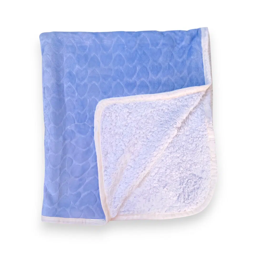 Couverture Bébé en velour - Bleu