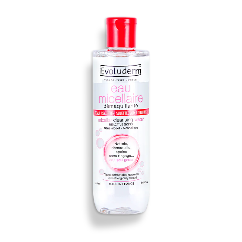 Evoluderm - Eau Micellaire Démaquillante Peaux Réactives, Sujettes Aux Rougeurs 250 ml