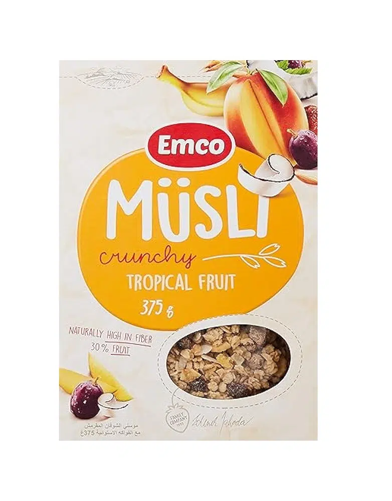EMCO MUSLI CRUNCHY TROPICAL FRUIT 375 GR