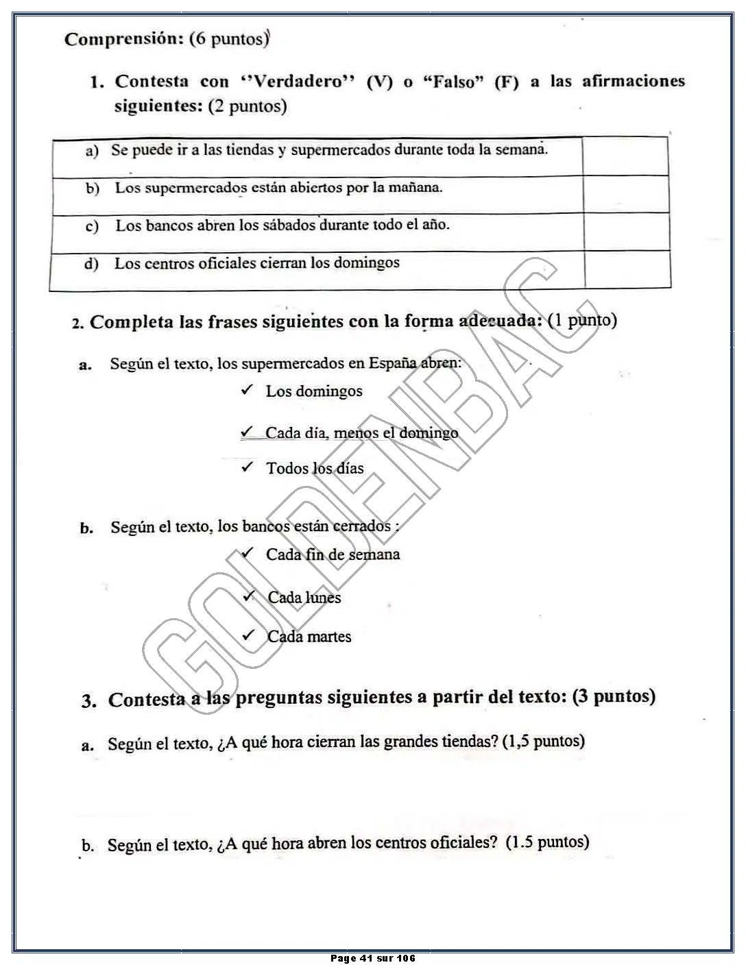 ESPAGNOLE - TOUTE LANNEE - BAC 2025