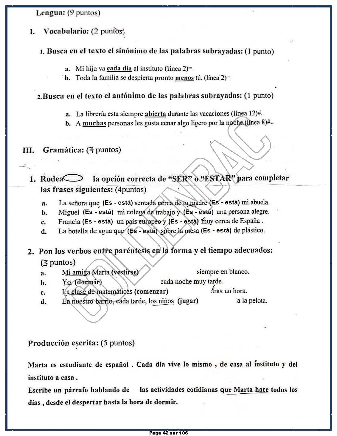 ESPAGNOLE - TOUTE LANNEE - BAC 2025